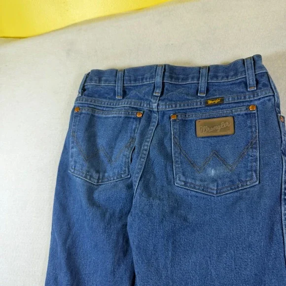 Wrangler 936DEN Cowboy Cut Slim Fit Straight Leg Blue Denim Jeans Mens 30x34