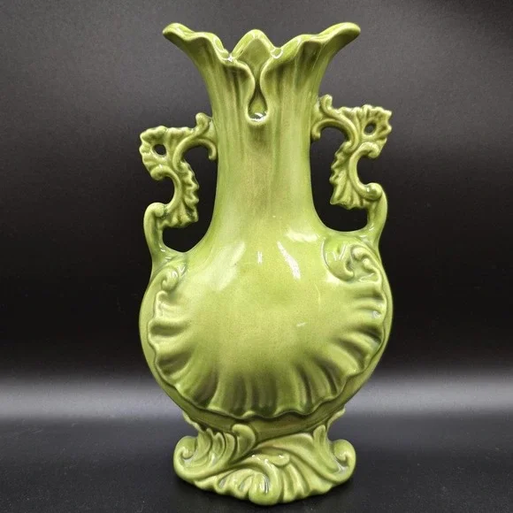 Handmade‎ Green Art Pottery Vase 9