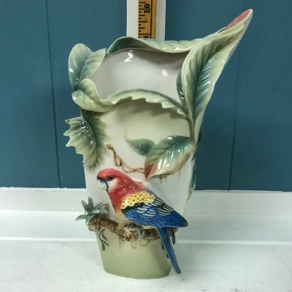 Vintage Franz Collection Paradise Calling Macaw‎ Bird Porcelain 10