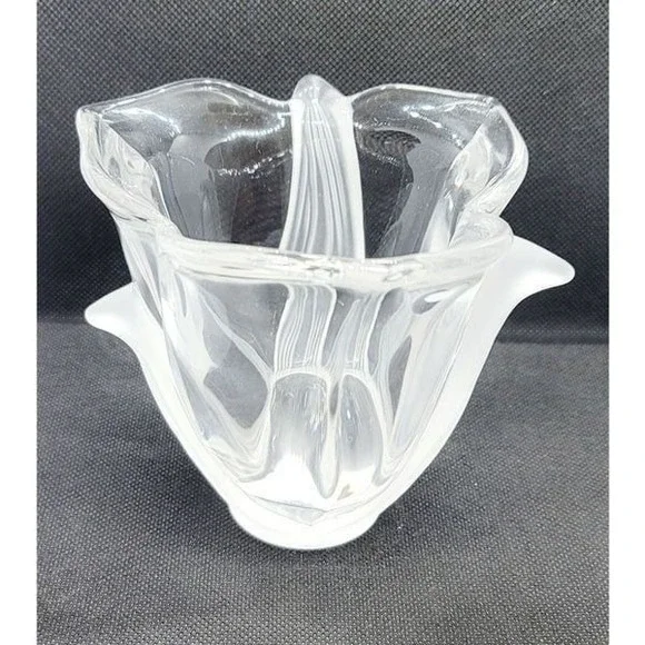 Crystal Frosted & Clear Vase/Votive