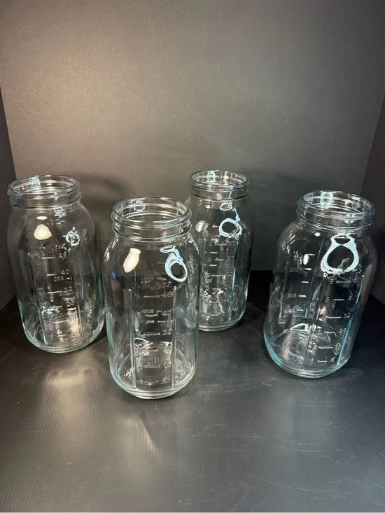 Vintage Ball Half Gallon Canning Jars with Gripper Ribs - Set of 4 (64 Oz)