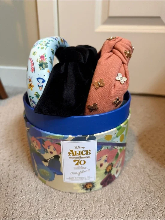 Disney Alice in Wonderland 70th Anniversary Mary Blair 3 Headband Set
