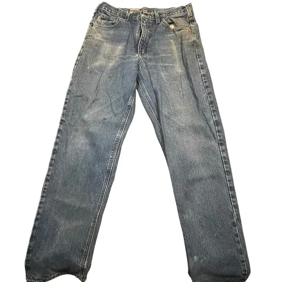 Carhartt Relaxed Fit Jeans Mens 34x32 Medium‎ Wash Blue Denim Straight Leg Pants