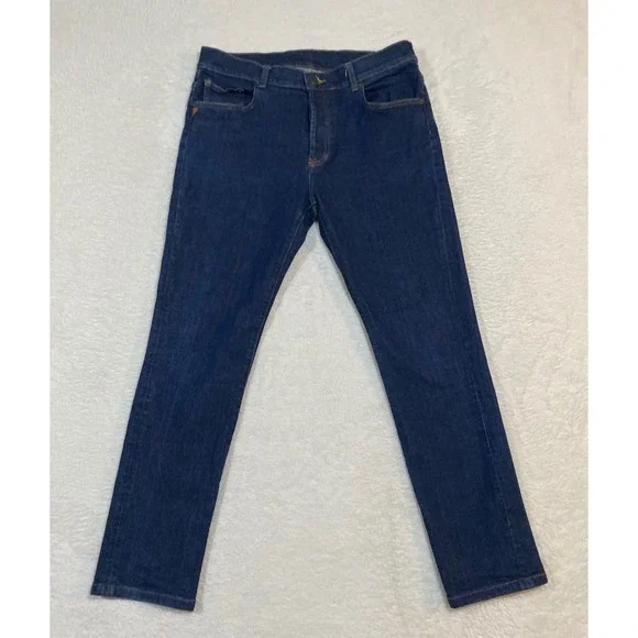 Robe di Kappa Mens Dark Wash Denim Jeans Size 34 Button Fly Slim Straight Leg