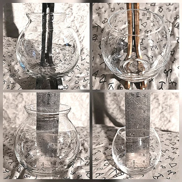 COMING SOON 2PC Vintage Clear Glass Ivy Bowl & Mini Bud Vase Set (2 Pieces)