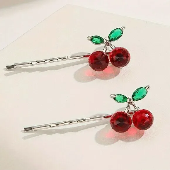 Cherry  hair clips N743