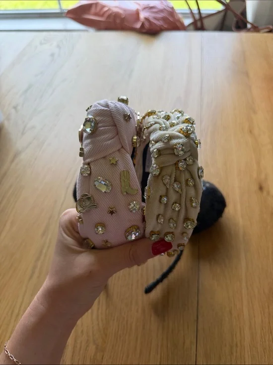 Kids Headband Set in Pink and Beige
