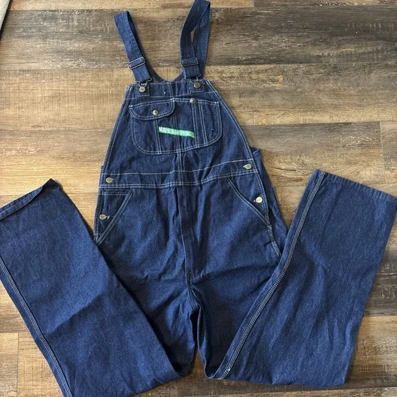 Mens Authentic KEY IMPERIAL Carpenter Bib Overalls 100% Cotton  34x34 Work Farm