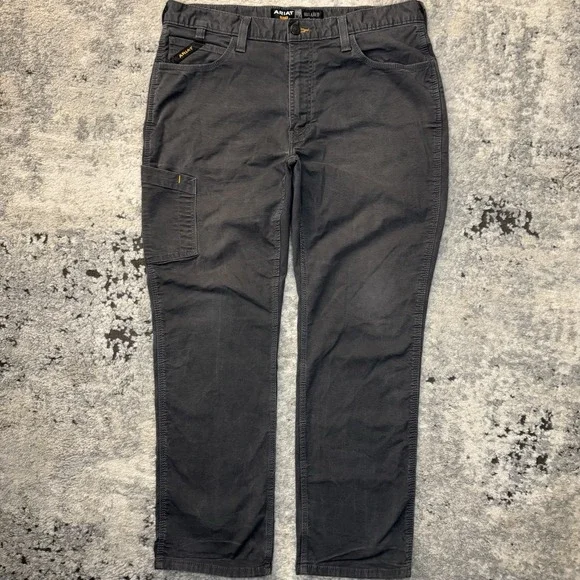 Ariat Rebar Jeans Fits Mens 36x32 Grey M4 Relaxed Straight DuraStretch Workwear