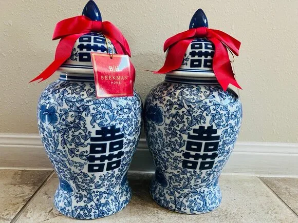 NWT❤️Double Happiness Temple Jar Large Set