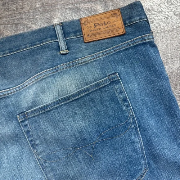 Polo Ralph Lauren Hampton Relaxed Straight Jeans 50B/30 Blue Stretch Denim