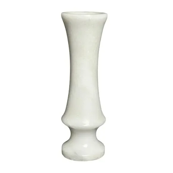 Vintage white marble bud vase 4.5” minimalist classic midcentury farmhouse