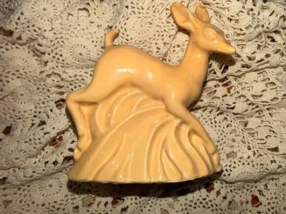 Deer Vintage Nil-Oak Planter Vase Mid Century Ceramic Woodland Doe Cottage Decor