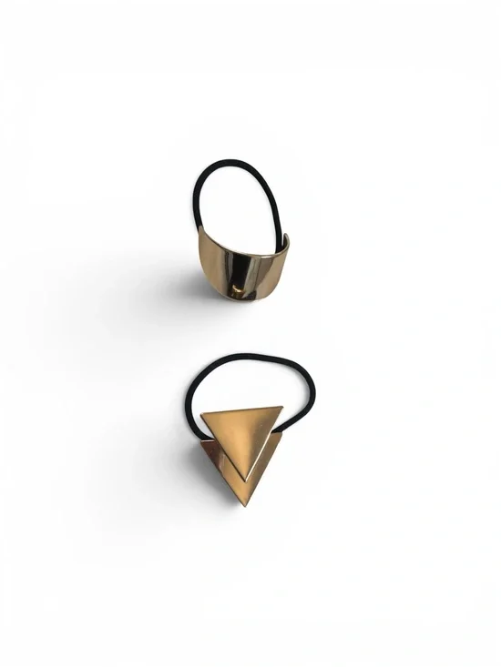 Gold Geometric Hair Tie Cuffs
