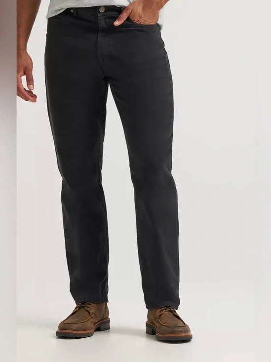 Lee Men's Flannel Lined Straight Leg Jeans - Black Wash 34X32