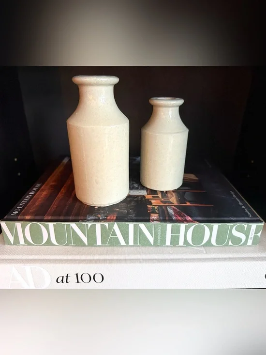 Magnolia Gruene Stoneware Vase Set | Neutral Farmhouse Decor | UK