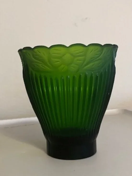 Vintage Green Glass Candy Dish or Vase