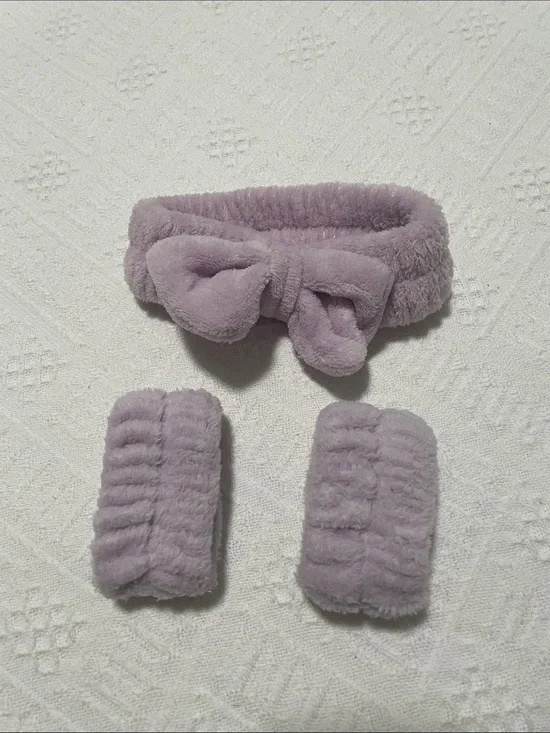 🖤5/$25 new lilac purple spa headband wrist band cuffs so soft!!!!