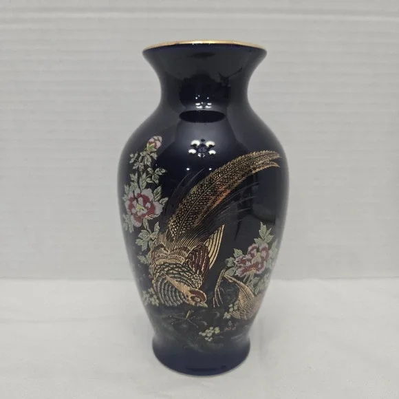 Vtg Asahi Sato Gordon Collection Cobalt Blue Vase 6