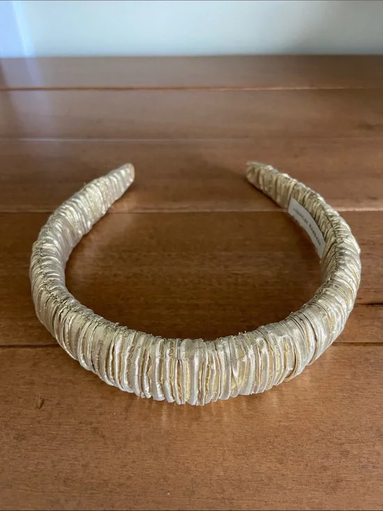 Loeffler Randall Shimmering Gold Pleated Headband