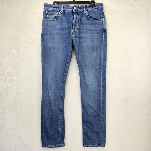 Officine Generale Blue Denim Jeans Mems 31 (Fits 32x31) 5-Pocket Button Fly