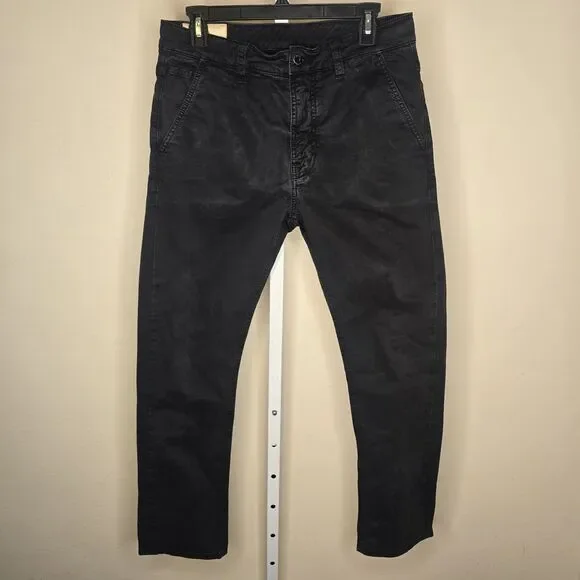 Nudie Jeans Co. 31x30 Slim Adam Black Organic Cotton Twill Chino Garment Dyed