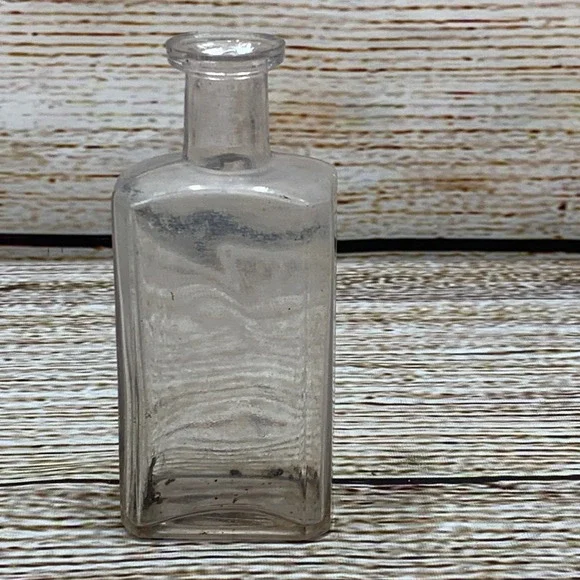 Antique Clear Glass Bottle Apothecary Medicine Lavender Tint Vintage‎ 5