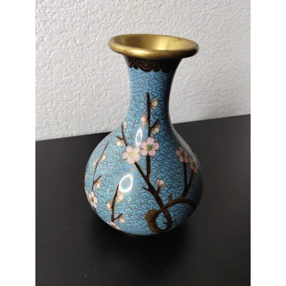 Beautiful Light Blue Cloisonne Vase