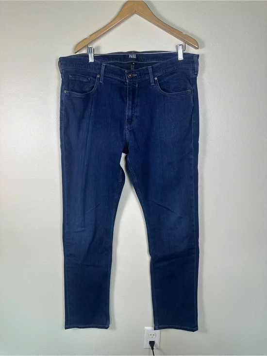 PAIGE Men 38 Classic Federal Slim Straight Denim Blue Jean