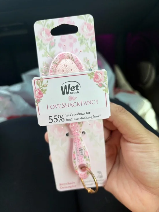 LoveShackFancy Pink Floral Keychain Detangler