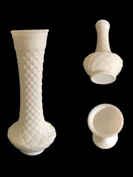 Vintage White Milk Glass Bud Vase