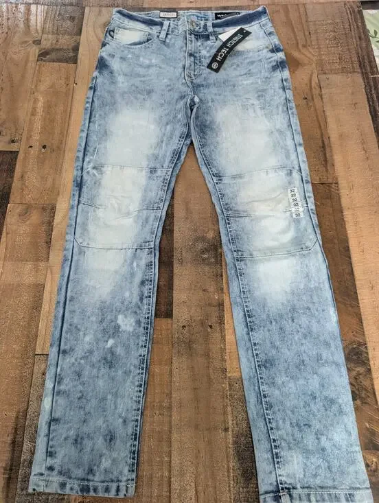 WT02 Stretch Tech Skinny Jeans Light Sand Blue 32x30 New