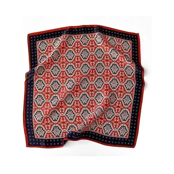 Black and red Silk Scarf