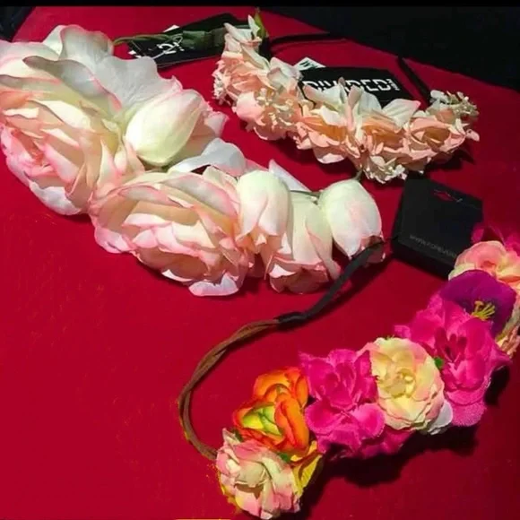 3 New H&M flower crown headband bundle floral crown festival