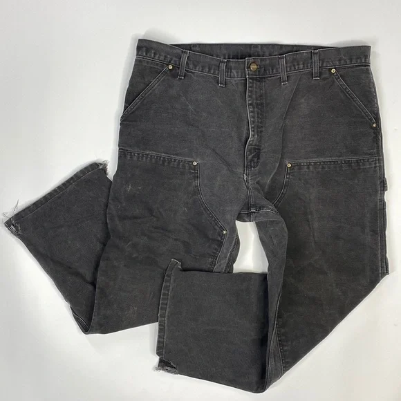 Vintage Carhartt B01BLK Loose Original Fit Double Knee Black Jeans 44x30 90s