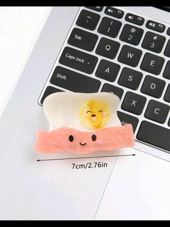 Cute Sunny Egg & Bacon Hair Clip - Pink and White