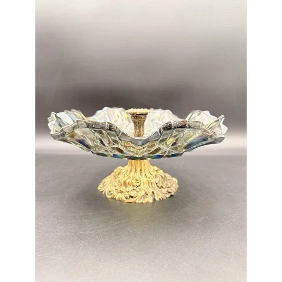 Vintage Gold pedestal‎ vase Centerpiece / Fruit bowl