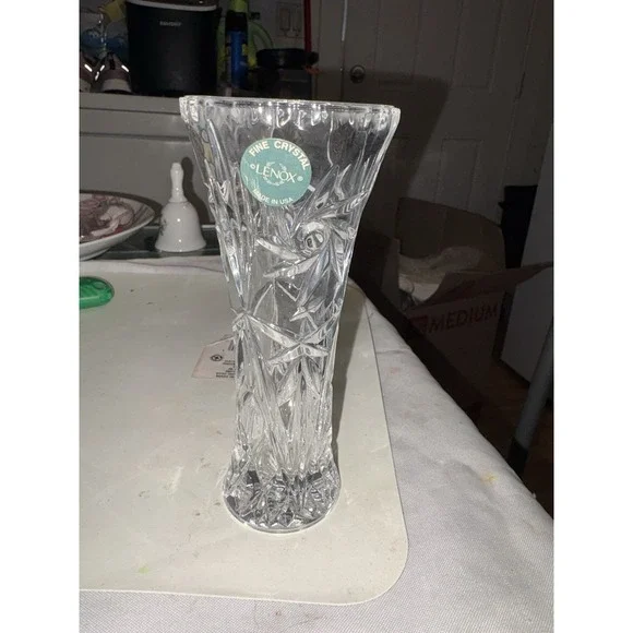 Lenox Clear Cut Crystal Decorative Bud Vase Made in USA