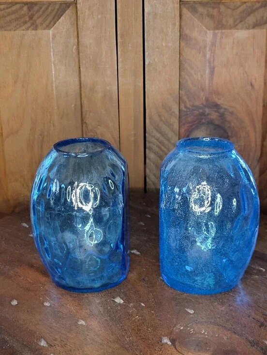 Vintage Blenko glass vase Bookends