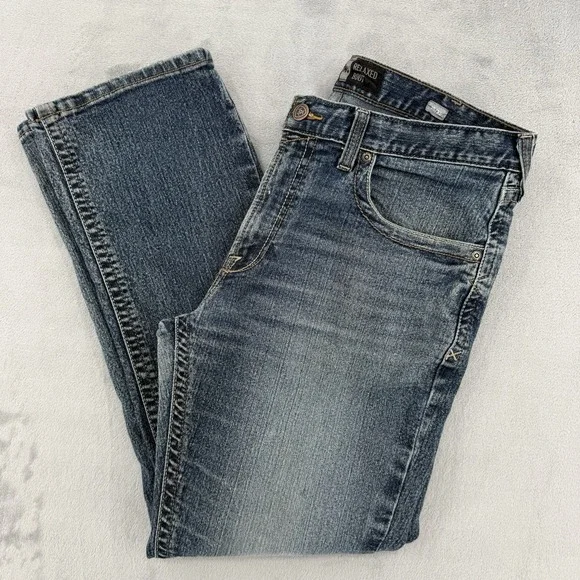 Ariat Rebar M4 Jeans Mens Size 35/32 Relaxed Boot Blue Denim Work Pants Stretch