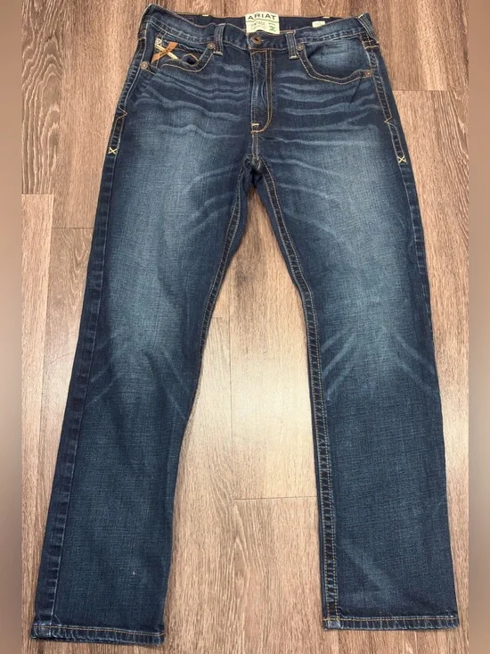 ARIAT MEN'S M7 ROCKER SUMMIT SLIM STRAIGHT STRETCH DENIM JEANS Size 36/34
