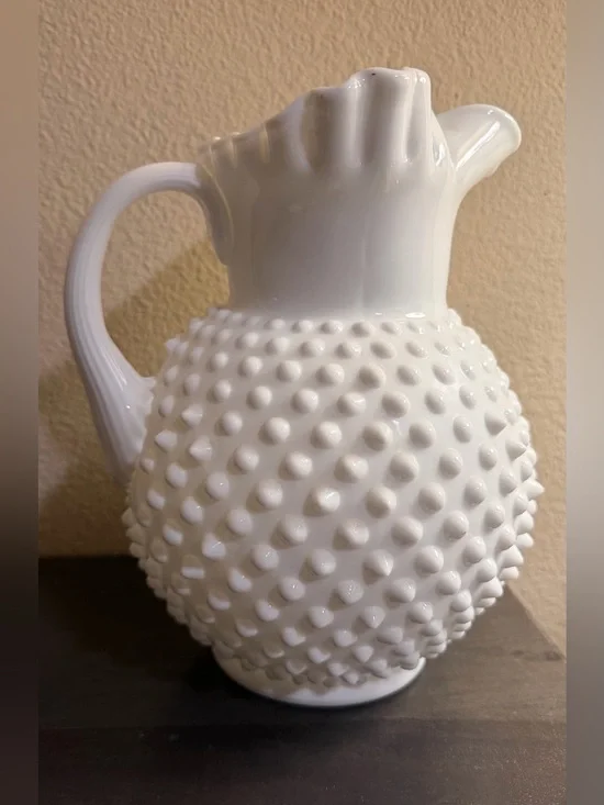 White Hobnail Milk Glass Pitcher - Home Accents