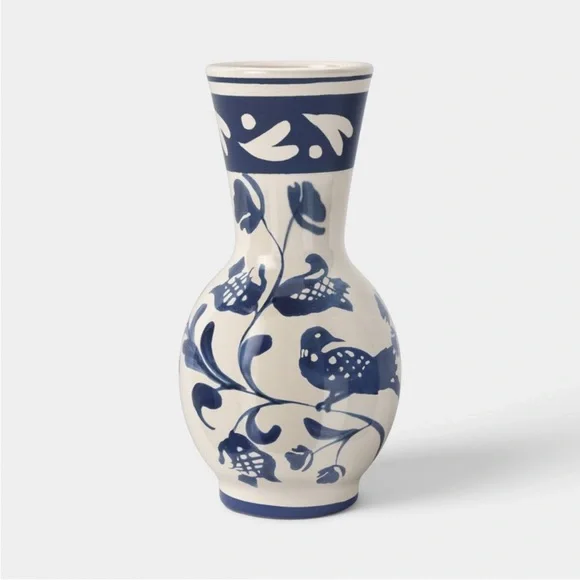 Blue Painted Ceramic Bud Vase - Threshold