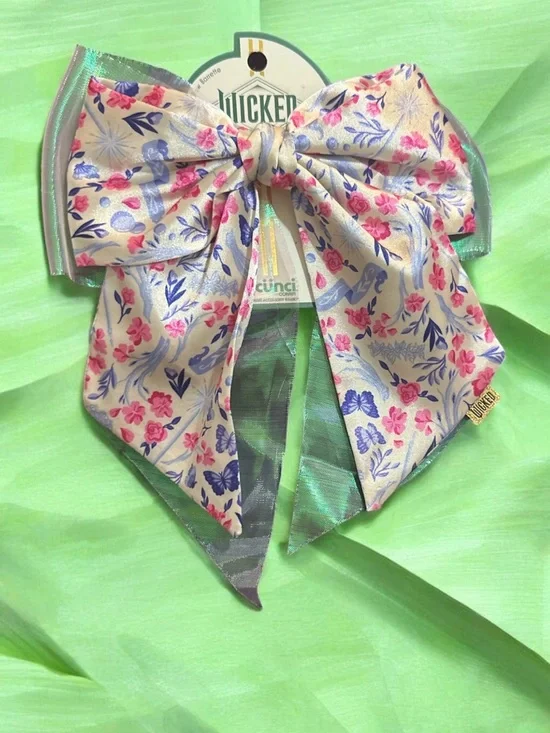 Tucker Floral Bow Hair Clip in Cream, Pink and Blue 1996