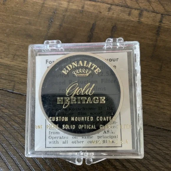 VTG 1962 EdnaLite Gold Heritage Neutral Density 2.5X‎ Coated Filter Color Films