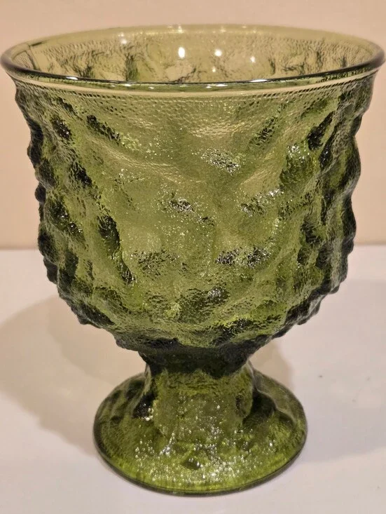 Vintage E. O. Brody Green Textured Glass Vase- Home Accents