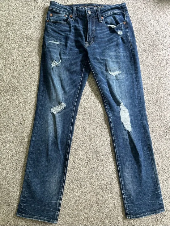 American Eagle Outfitters Distressed Dark Blue Jeans