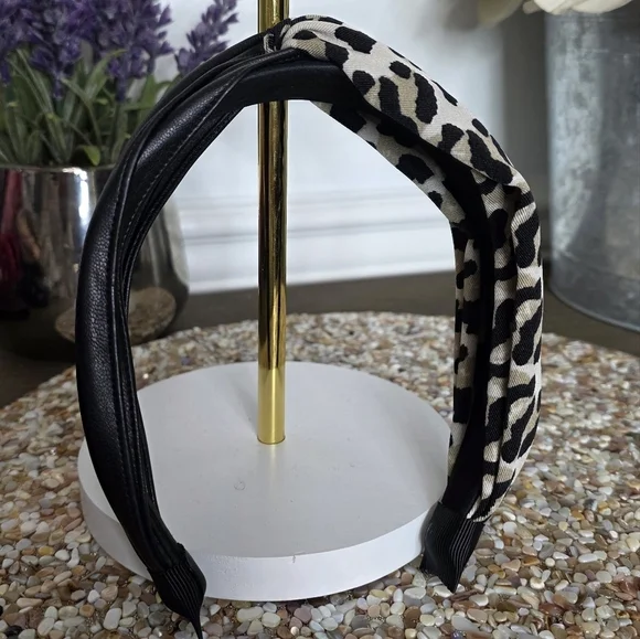 Chic Leopard and Black Headband