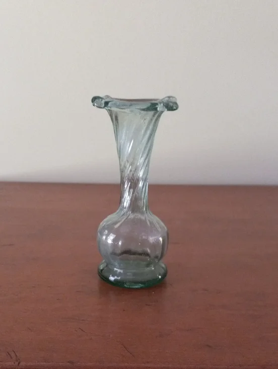 Delicate Seafoam Green Mini Glass Bud Vase