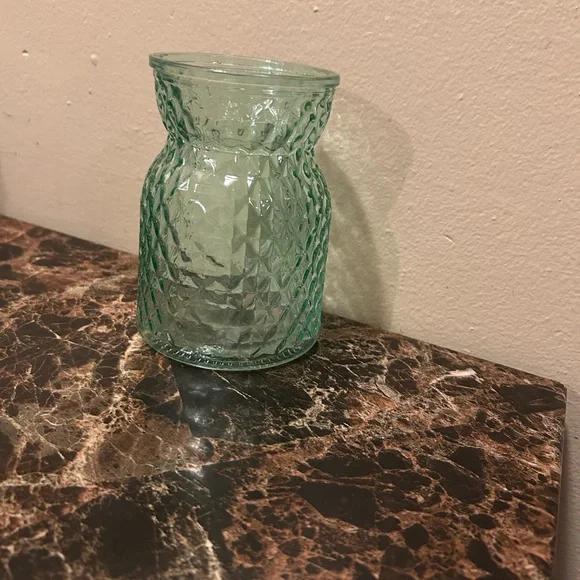 Green Diamond Pattern Vase, Flower Knob Vase Bouquet Vases Small Glass